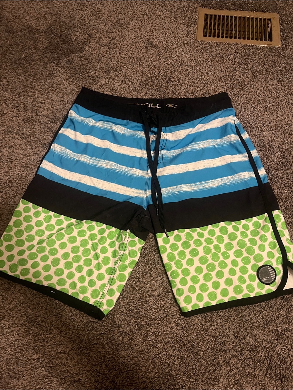 O'Neill Blue, White & Green Men's Board Shorts
